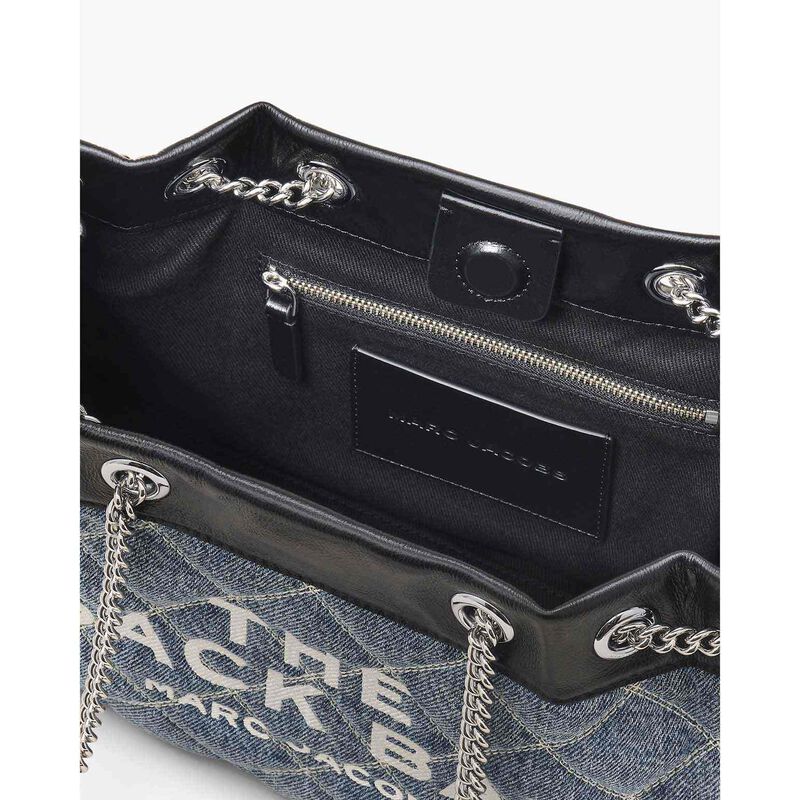 MARC JACOBS The Quilted Denim Chain Sack Bag image number 2